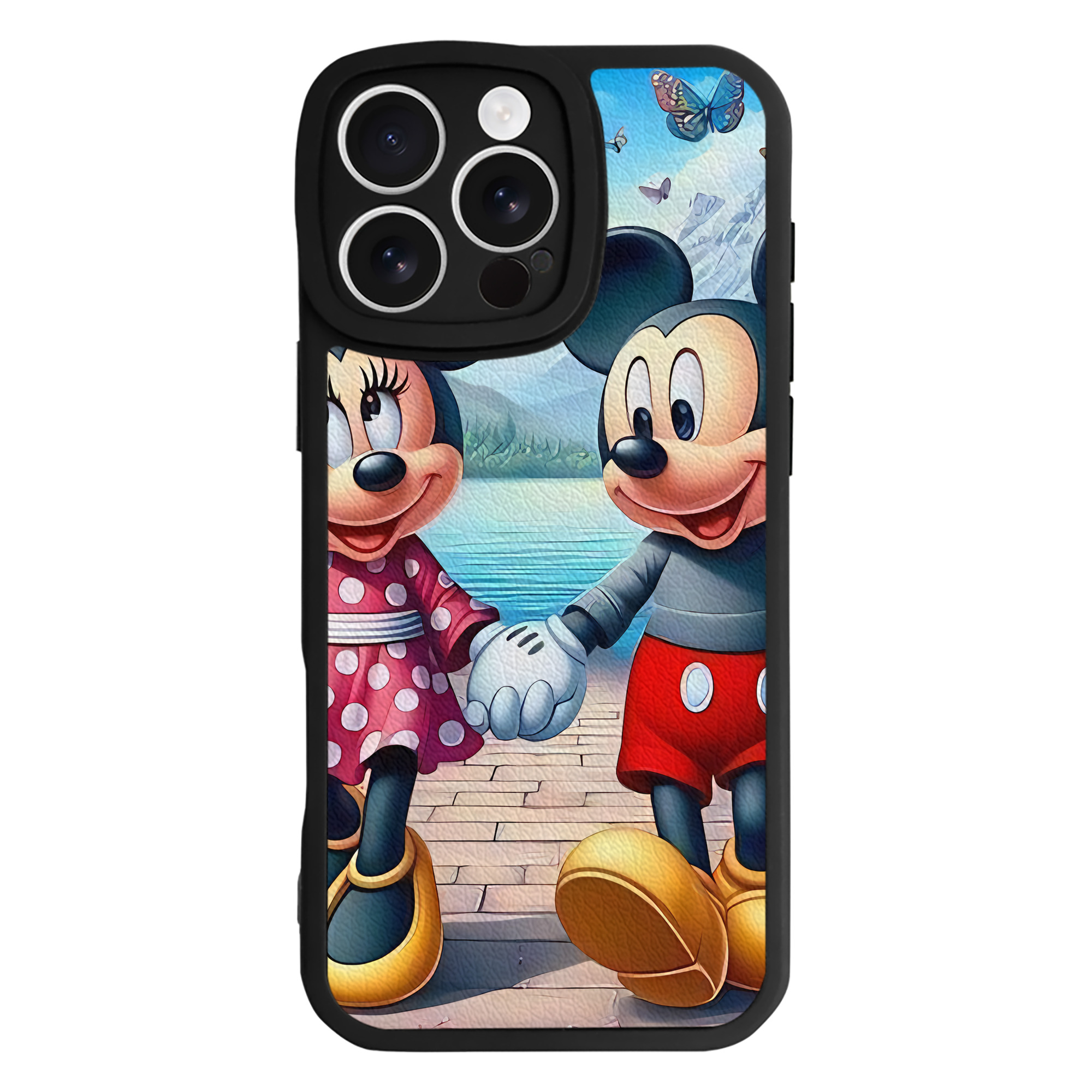 （画像用） ミッキーマウス Mickey Mouse 【iPhone 16シリーズ対応】シリコンスマホケース（レザー調） 材質：シリコン